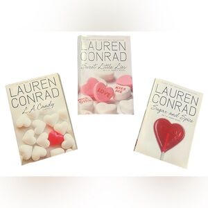 3 Lauren Conrad books, Sweet Little Lies, L.A. Candy, And Sugar and Spice